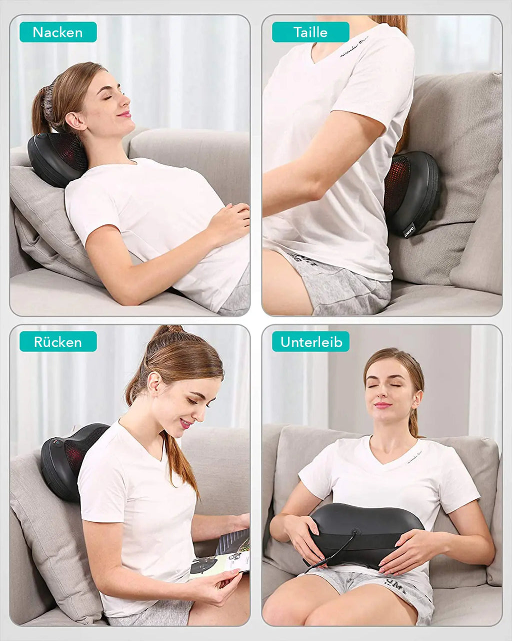NAIPO Shiatsu-Massagesitzauflage, Shiatsu-Massagesitz, Massagestuhl,  Rückenmassagegerät, Kissen mit beheizter voller Rückenrolle für das Auto  oder